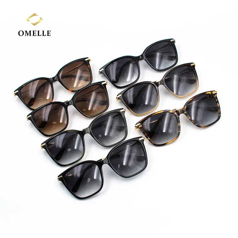 Omelle Gerecycled Acetaat Zonnebril Ultra Lichte Draagbare Brillen Klassieke Zwart Frame Bril