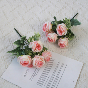 Rosas Artificiales de Seda, Ramo Pequeño, Arreglo Floral ZSM-248, Decoración para el Hogar y Fotografía, Exportación al por Mayor - Product Image 3