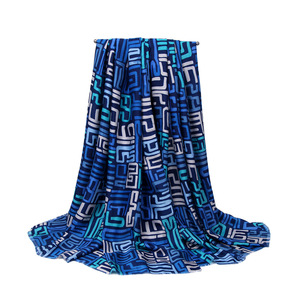 ผ้าพันคอไหมคอตตอนสองด้านขายส่ง ลายตารางเขาวงกตแบบมินิมอลสำหรับฤดูหนาว ขนาด 180x90 ซม. ผ้าคลุมไหลอุ่นๆ สำหรับผู้หญิง - Product Image 3