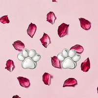 Boucles d'oreilles clous unisexes personnalisées en acier inoxydable 316 plaqué or, motif patte de chat, mignonnes, anti-ternissement, motif patte de chien