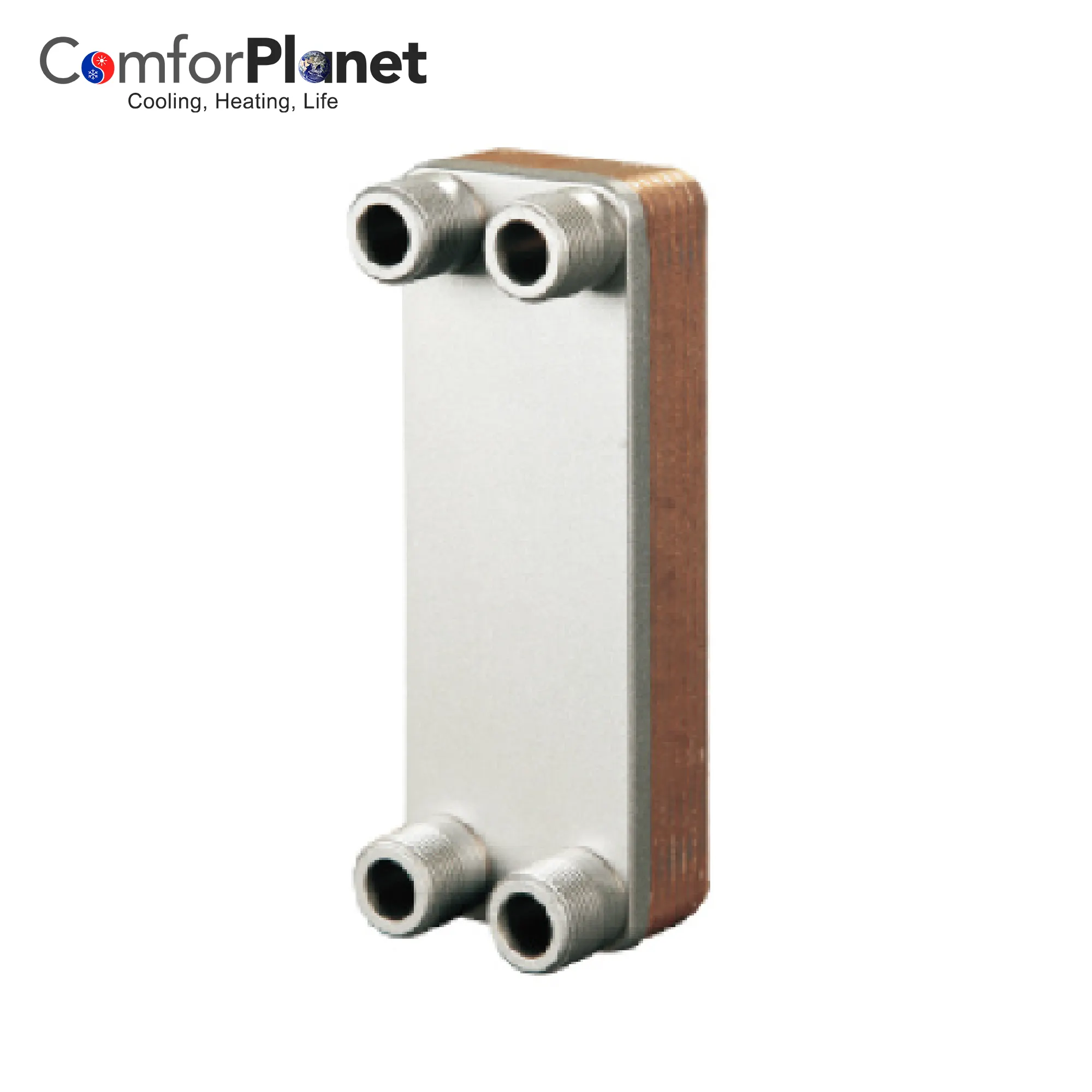 Scambiatore di calore a piastre saldobrasate in rame personalizzato per l'uso con caldaie a legna per esterni, riscaldamento domestico dell'acqua calda