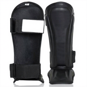 Espinilleras de PU Negras con Cierre de Velcro, Ligeras, Protección Integral, para Todas las Estaciones, para Deportes, Uso Adulto - Product Image 1