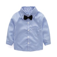 Nouvel ensemble de vêtements pour bébé garçon : chemise à manches longues avec nœud papillon, tenue élégante et décontractée, vente en gros