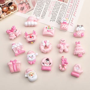 Résine rose thème de noël dessin animé bricolage résine accessoires crème poudre Animal Gel pince à cheveux indésirable coque de téléphone <span class=keywords><strong>boucle</strong></span> de chaussure - Product Image 2