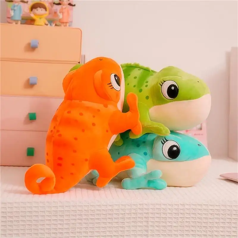 Boneka bunglon warna-warni kustom mainan mewah anak-anak hadiah boneka kadal yang indah untuk anak-anak