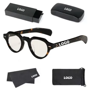Neuestes Design Premium retro dicke Acetat-Optische Brille rund olivgrün Augenbrille für Dame