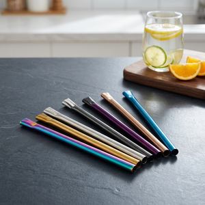 Reusable Metal <b>Drinking</b> <b>Straws</b> Set Modern Cocktail Bar Accessories Multicolor Stainless Steel <b>Straws</b> <b>for</b> Beverages - Product Image 5
