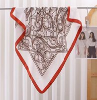 Foulards et châles ethniques de luxe pour femmes, carrés 90x90cm, en soie personnalisée, élégants, motif feuille haute couture 1006N
