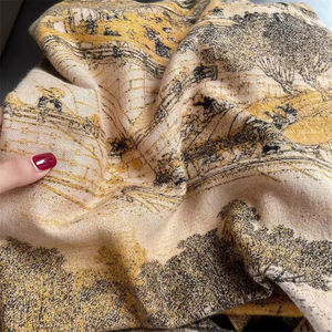 Écharpe longue pour femme OEM, à franges, motif feuille animale, carrée, double face, couleur personnalisée, antibactérienne, respirante, durable - Product Image 4