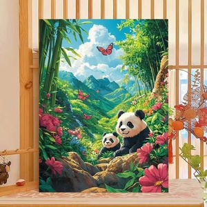 Kit de Pintura Digital de Animales Hechos a Mano para Aliviar el Estrés, Kit de Pintura Acrílica en Lienzo para Principiantes, para Decoración de Paredes Creativa - Product Image 1