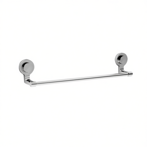 KISSY Porte-serviettes rond 45 cm finition chrome noir accessoire de salle de bain - Product Image 3