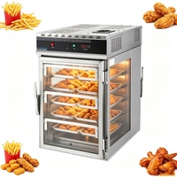 Équipement de maintien au chaud commercial avec étagères réglables, vitrine chauffante pour restauration rapide, présentoir chauffant pour charcuterie, vitrine de comptoir