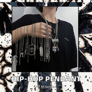 Cadena con Colgante de Acero Inoxidable Versátil Unisex, Estilo Mariposa, Chapado en Zinc Negro, Cadena de Eslabones, Estilo Hip-Hop de Moda Urbana - Product Image 2