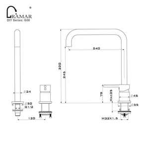 Robinet de <span class=keywords><strong>cuisine</strong></span> en laiton 2 trous à arc élevé Vente en gros de haute qualité Quick <span class=keywords><strong>Connect</strong></span> Quit Working - Product Image 4