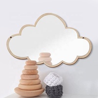 Miroir en bois en forme de nuage, SIMPLE, créatif, vague en bois, motif esthétique, vente comme des gâteaux chauds