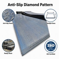Tôle à motif diamanté antidérapante en acier au carbone laminé à chaud SS400 Q235B Q355 pour revêtements de sol industriels