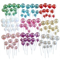 12 pièces/sac, décorations de gâteau en mousse de verre écologique, fausses boules magiques, 3/4/5 cm, pour anniversaire, baby shower, fête, fournitures de décoration de gâteau