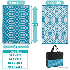 Tapis de <span class=keywords><strong>camping</strong></span> en PP tissé OEM ODM pour <span class=keywords><strong>camping</strong></span>-<span class=keywords><strong>car</strong></span>, tapis réversible imperméable recyclé, tapis antidérapant pour patio, <span class=keywords><strong>camping</strong></span>-<span class=keywords><strong>car</strong></span>, extérieur, bleu vif - Product Image 2