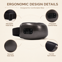 Masseur oculaire intelligent en gros avec musique Bluetooth et thérapie chauffante pour un meilleur sommeil, lunettes pliables sans fil pour le soin des yeux et appareil de massage