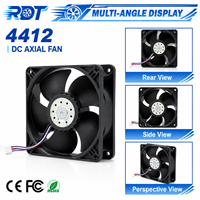 Ventilateur axial compact industriel 12V DC 4412FM 120mm 3.2W à haut débit d'air avec roulement à billes pour système de refroidissement de coffret électronique