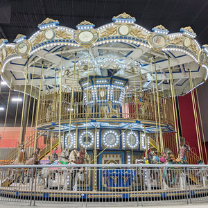 Vintage Double-deck Carousel - Large Capacity Safe Amusement Ride for Cultural Tourism Town - Product Image 6