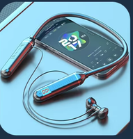 Earphone Neckband Stereo LED Display Tipe-C Pengisian Cepat dengan Waktu Putar 10-15 Jam dan Baterai 200mah