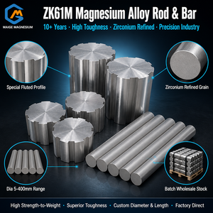 แท่งแมกนีเซียมอัลลอยด์ Maige ZK61M ความเหนียวสูง ผิวขัดเงาแบบซาติน เส้นผ่านศูนย์กลาง 5-400 มม. มาตรฐาน ASTM UNS สำหรับอุตสาหกรรมความแม่นยำ - Product Image 3