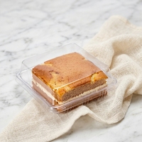 Emballage carré en PET transparent de qualité alimentaire, épaisseur personnalisée, modèle sur mesure pour pâtisserie, gâteau, pain, sandwich