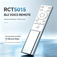 Control Remoto por Voz BLE de Aleación de Aluminio RCT5015, 15 Teclas, Botones de Silicona para Pantalla Inteligente Móvil