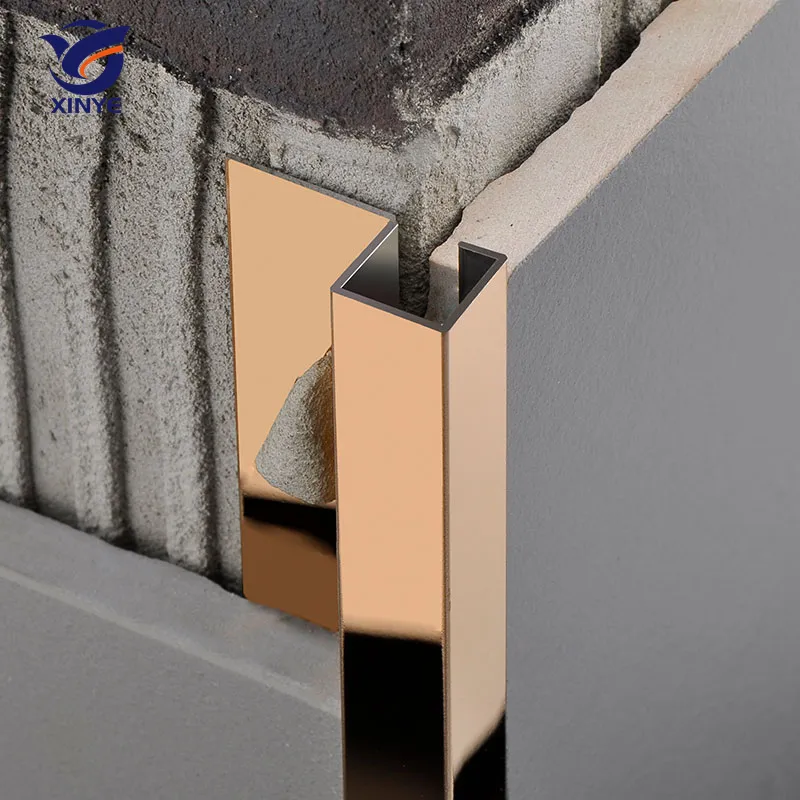 Strip dinding logam ubin hitam tepi profil 3 d magnetik ubin bangunan