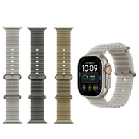 Bracelets de montre en silicone translucide double boucle OEM en gros pour Apple Watch Series 12 Ultra 4 - Solution Gagnant-Gagnant