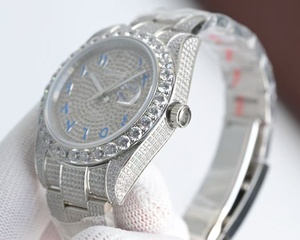 Reloj de lujo de morganita de alta calidad y a la moda, de acero inoxidable con diamantes, luminoso, mecánico y resistente al agua. - Product Image 5