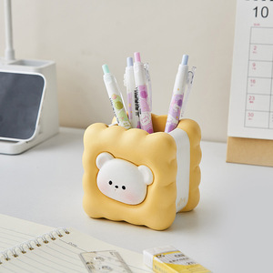 Porte-crayons en forme d'animal, style crème, mignon, pour étudiants, décoration de bureau, rangement, enseignement - Product Image 3