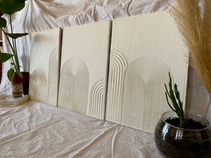 Kết cấu nặng bức tranh tường nghệ thuật trắng 3D vải sơn lớn tối giản bức tranh trừu tượng màu trắng trên vải cho phòng khách - Product Image 3