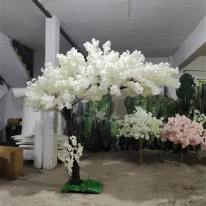 Декор для свадебной вечеринки, имитация большого японского дерева Сакура, из стекловолокна, изогнутый большой искусственный шелк, белое Цветочное дерево вишни