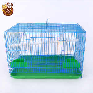 Güçlü demir üreme kafesi küçük papağan kafesi kare kuş kafesi mavi taşınabilir açık kapalı evcil hayvan taşıyıcı kolu ile - Product Image 4
