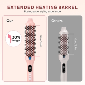 Brosse chauffante rotative en céramique pour cheveux, <span class=keywords><strong>fer</strong></span> à <span class=keywords><strong>boucler</strong></span>, outils de coiffure, brosse thermique infrarouge rotative pour grandes boucles - Product Image 3