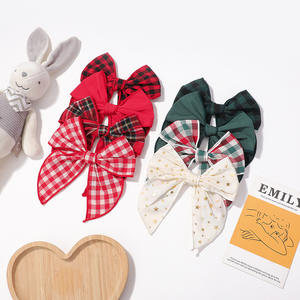 Nouveaux motifs à carreaux Vintage pour enfants coton <span class=keywords><strong>lin</strong></span> <span class=keywords><strong>tissu</strong></span> ruban nœud papillon pinces à cheveux <span class=keywords><strong>en</strong></span> forme de queue filles <span class=keywords><strong>vichy</strong></span> accessoires de cheveux - Product Image 3