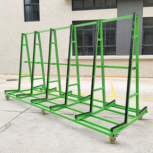 1500kg 4 metre cam bir çerçeve dikey depolama raf granit taşıma rafları arabası 6 tekerlekli - Product Image 3