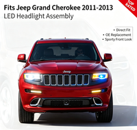 Phares LED modifiés pour Jeep Grand Cherokee 11-13, avec clignotants dynamiques