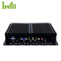 Venta caliente I5 4300U Fanless Embedded Mini Pc DDR3L 6USB 6COM 2Intel LAN US EU UK Durable Industrial Pc para entornos hostiles