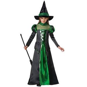 Costume de sorcière verte et noire pour filles, déguisement d'Halloween pour enfants - Product Image 2