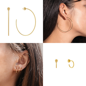 CANNER Boucles d'oreilles créoles minimalistes en argent 925, grandes et rondes, tailles multiples 15mm 25mm 35mm 45mm, personnalisables - Product Image 5