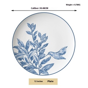 Elegantes Juegos de Vajilla de Porcelana China con Motivos Florales, Hojas y Pájaros, Vajilla de Porcelana Fina para Restaurante y Uso Doméstico - Product Image 6