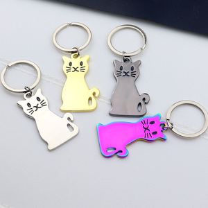 Custom Logo <b>Cat</b> Keychain Zinc Alloy Laser-Engraved Pendant for Bags & Car Keys Wholesale MOQ 50pcs - Product Image 1