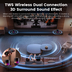 Từ RGB <span class=keywords><strong>Bluetooth</strong></span> Loa Có Thể Thu Vào Cơ Sở 360 ° Stereo Âm Thanh TWS Ghép Nối Mang Theo Dây Đeo Di Động Đài Phát Thanh SD Ánh Sáng Ban Đêm - Product Image 6