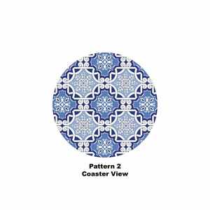 Thổ Nhĩ Kỳ màu xanh Đế Lót Ly Gốm sọc rô Gạch <span class=keywords><strong>Mosaic</strong></span> Thảm thanh lịch & Pads - Product Image 2