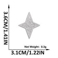 Patchs thermocollants brodés sur ordinateur, multicolores, à paillettes, étoile à quatre coins, pour vêtements, chapeaux, sacs, DIY