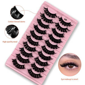 Pestañas Postizas de Estilo Europeo Americano, Tipo <span class=keywords><strong>Ruso</strong></span> DD, 10 Pares, Gruesas, Cruzadas, Tira Completa, Otros Materiales, Otros Tipos - Product Image 3