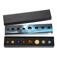 Ornements en pierre de cristal naturel, huit planètes, univers, galaxie, système solaire, science interstellaire, ensemble de boîtes sur le thème des planètes